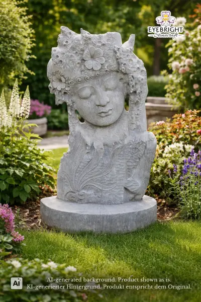 Product image 1 of the product “Padma - Buddha Face, Relief tree, 116 cm Height | cast stone ”
